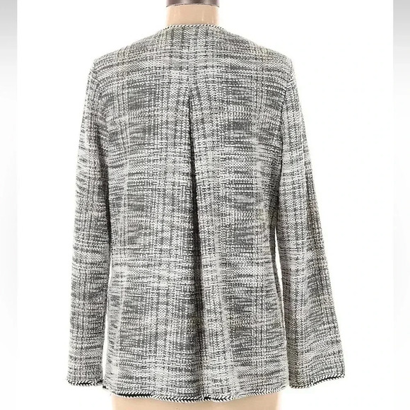 MAX STUDIO Blazer Jacket Textured Cream & Black Knit Tweed Women’s Size Medium M - Picture 3 of 7